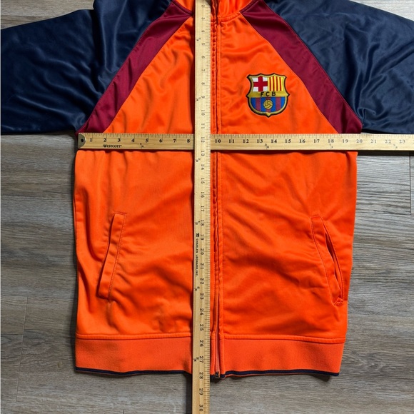 FC Barcelona Mens Size L Orange Jacket Authentic Pockets Official Merchandise - Picture 7 of 12